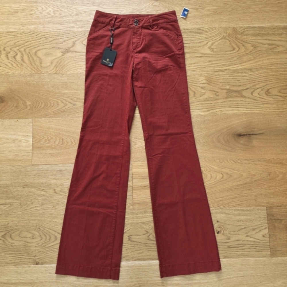 Massimo Dutti Rust Red Burned Orange Wide-Leg Pants Size 2